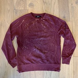 HUDSON JEANS SWEATSHIRT WITH BLEACH SPLATTER - M